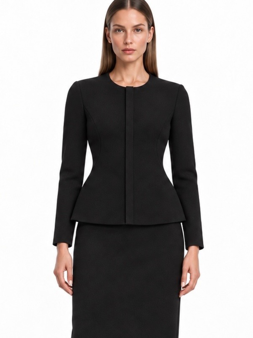 Scanlan Theodore Black Peplum Tailored Blazer